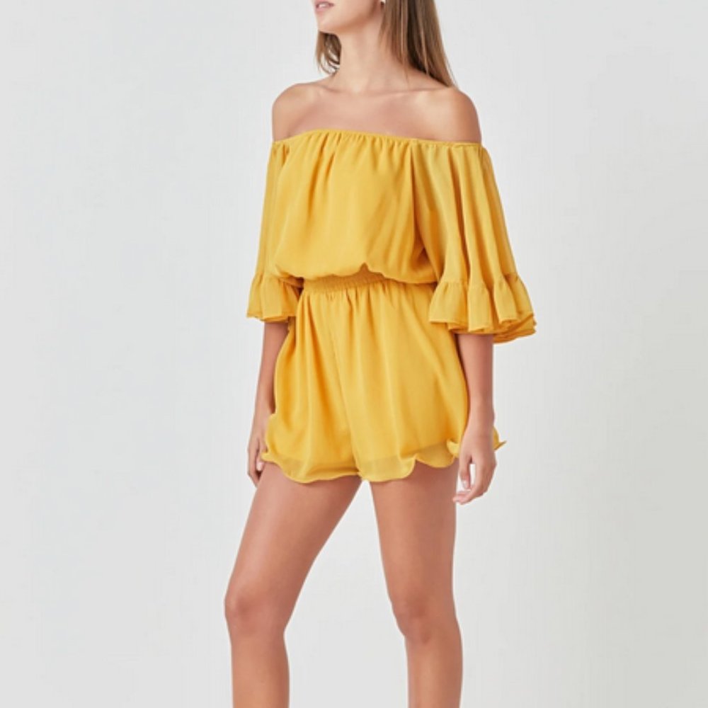 Endless Rose Ruffled Sleeve Romper - Picture 3 of 5